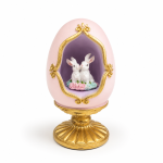 Huevo de pascuas de ceramica decorado. ROSA
