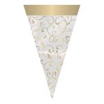 Bolsa cono transparente para golosina ARABESCO ORO