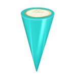 Papel metalico formato cono (incluye etiqueta). TURQUESA