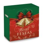 Caja de cartón tipo canasta de navidad. BOA FESTAS