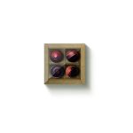 Caja para 4 bombones con tapa de acetato KRAF