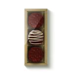 Cajas para 3 alfajores tipo base y tapa de acetato. KRAFT