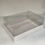 Cajas de cartón con tapa de acetato. BLANCO