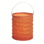 Linterna con Soporte Interno para Vela Electronica. NARANJA