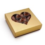 Caja para 9 bombones GARBO CORAZON ORO