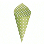 Cono de papel laminado. COMPOSE VERDE