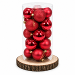 Bolas de Arbol Rojo – 4 cm | Paquete 24 Unidades