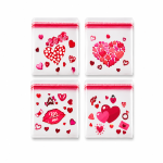 Bolsas autoadhesiva con diseño corazones. INCOLOR