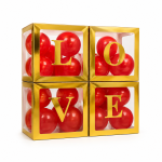 Cajas transparente con globos.LOVE